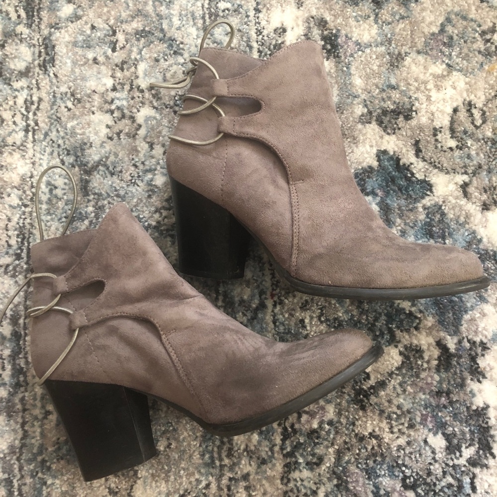 Boutique Grey Suede Booties